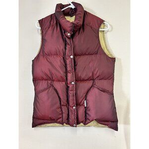 Vtg Trailwise Berkeley Metallic Maroon Goosedown Quilter Puffer Vest Womens Lg